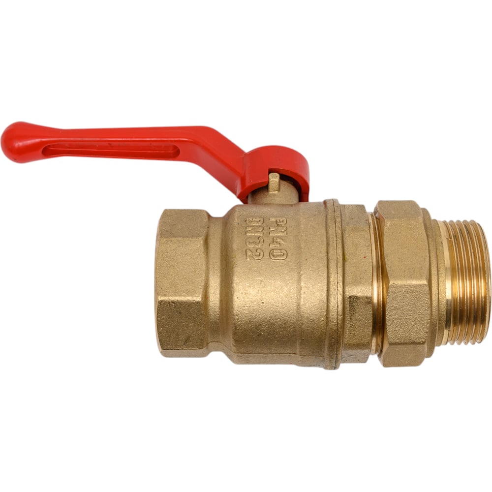 Кран шаровой Valfex N/P59 бирка для воды, 1 1/4" ВР/НР, ручка рычаг, американка, латунный 11Б27фт1М (12/3) VF.225.LR1.114.N/P59.Bir