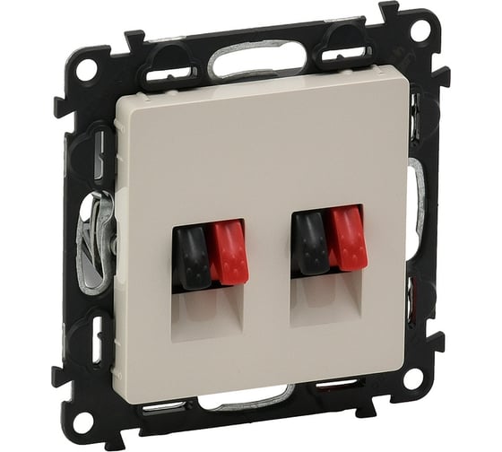 Изображение товара Аудиорозетка с пружинными зажимами Legrand Valena LIFE, с лицевой панелью, двойная, слоновая кость 753578