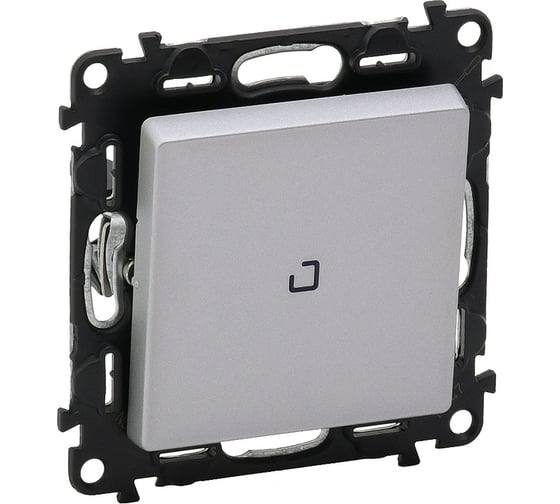 Изображение товара Выключатель Legrand Valena LIFE  10АХ 250В с подсветкой.С лицевой панелью.Алюминий 752610