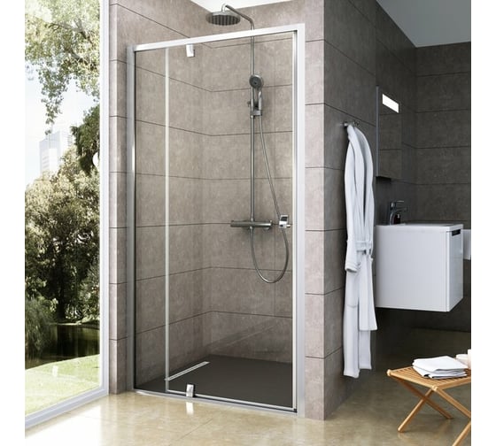 Изображение товара Душевая дверь поворотного типа Ravak PDOP2-120 блестящий профиль, прозрачное стекло 03GG0C00Z1 00000041579