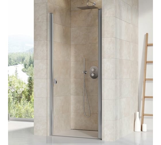 Изображение товара Душевая дверь поворотного типа Ravak Chrome CSD1-80 см блестящий профиль, прозрачное стекло 0QV40C00Z1 00000031484