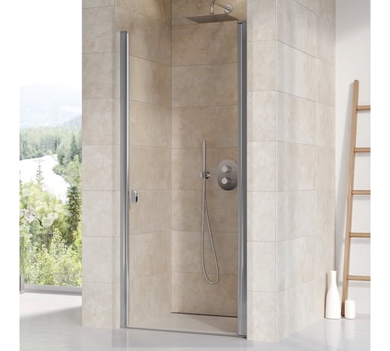 Изображение товара Душевая дверь поворотного типа Ravak Chrome CSD1-90 см профиль сатиновый, прозрачное стекло 0QV70U00Z1 00000031839