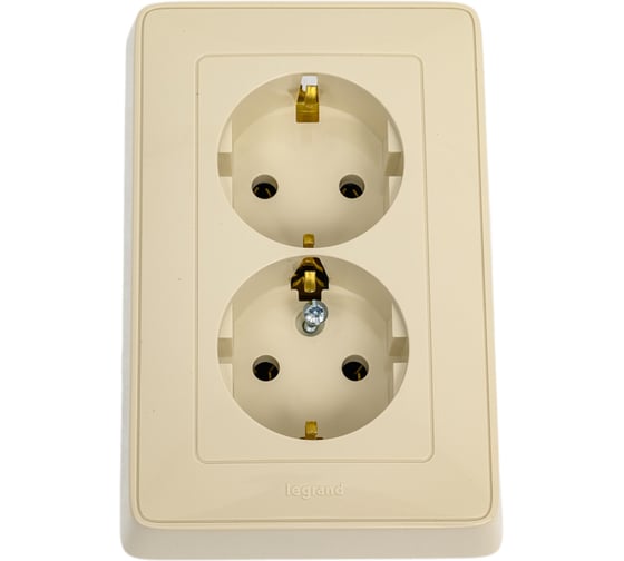 Изображение товара Розетка Legrand Cariva DIY 2x2К+З, нем cт, слоновая кость 695918