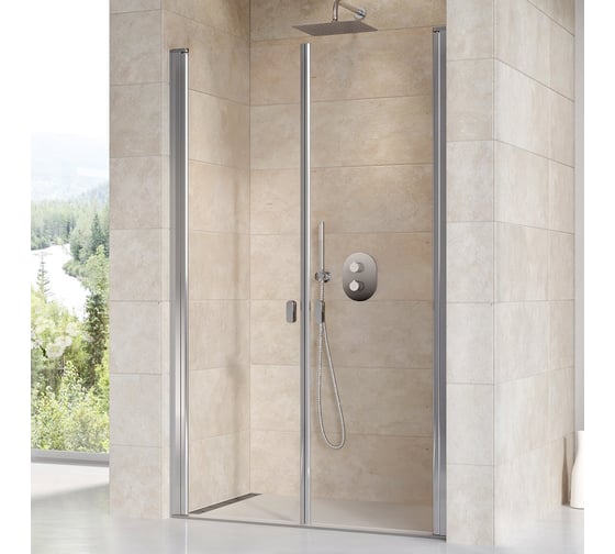 Изображение товара Душевая дверь поворотного типа Ravak Chrome CSDL2-120 см, блестящий профиль, прозрачное стекло 0QVGCC0LZ1