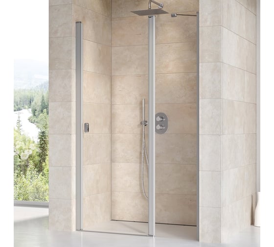 Изображение товара Душевая дверь поворотного типа Ravak Chrome CSD2-100 см, профиль сатин, прозрачное стекло 0QVACU00Z1