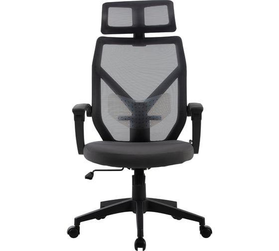Изображение товара Кресло CACTUS CS-MC414-GY черный/серый сетка/ткань с подголовником крестовина пластик 2003195