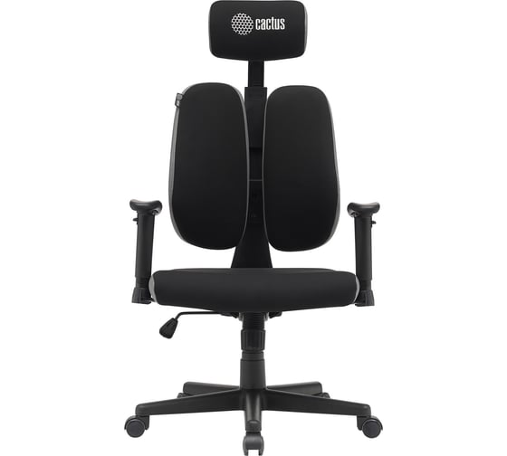 Изображение товара Кресло CACTUS CS-CHR-MC03-BKGY черный/серый с подголовником крестовина пластик пластик черный 2001329