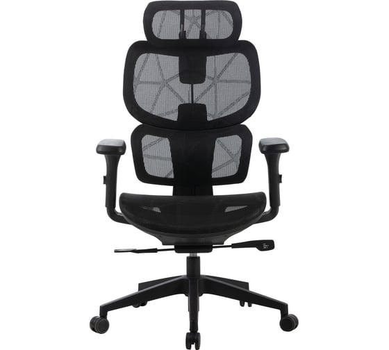 Изображение товара Кресло CACTUS CS-MC555-BK черный сетка с подголовником крестовина пластик 2003196