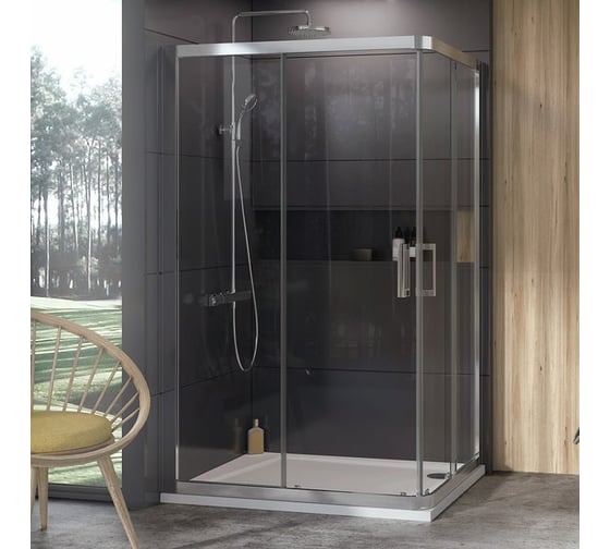 Изображение товара Элемент душевого уголка с раздвижной дверью Ravak 10° 10RV2K-80 профиль сатин, прозрачное стекло 1ZJ40U00Z1