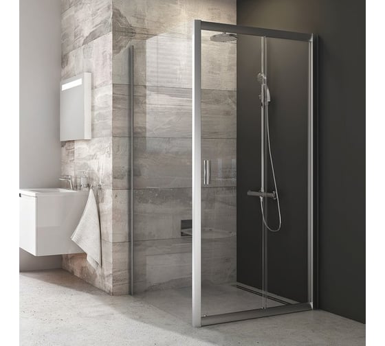 Изображение товара Неподвижная стенка для двери Ravak Blix BLPS-90 профиль сатин, прозрачное стекло 9BH70U00Z1