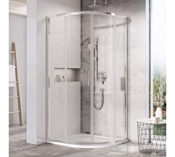 Изображение товара Душевой уголок четверть круга Ravak Blix Slim BLSCP4-90 см, блестящий профиль, прозрачное стекло X3BM70C00Z1