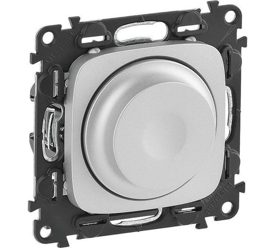 Изображение товара Светорегулятор Legrand Valena ALLURE  с поворотной ручкой универсальный 300Вт без нейтрали.С лицевой панелью.Алюминий 752960