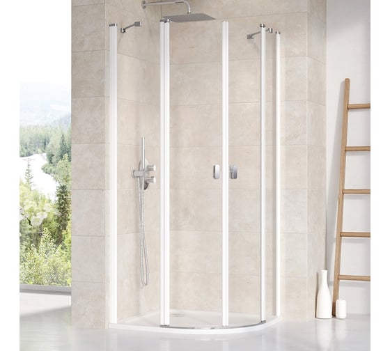 Изображение товара Душевой уголок четверть круга Ravak Chrome CSKK4 90x90 см, белый профиль, прозрачное стекло 3Q170100Z1