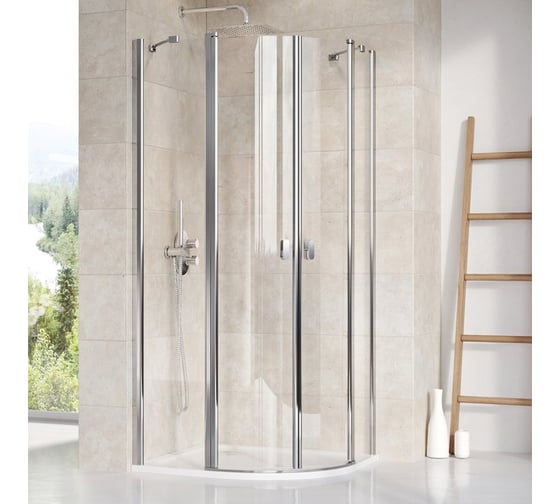 Изображение товара Душевой уголок четверть круга Ravak Chrome CSKK4 90x90 см, блестящий профиль, прозрачное стекло 3Q170C00Z1