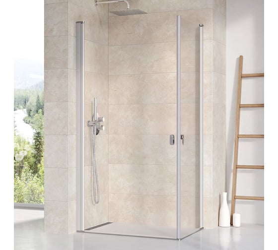 Изображение товара Душевое заграждение Ravak CRV1-80 профиль сатин, прозрачное стекло 1QV40U01Z1