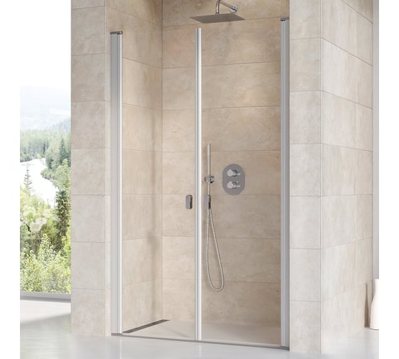 Изображение товара Душевая дверь поворотного типа Ravak Chrome CSDL2-100 см, профиль сатин, прозрачное стекло 0QVACU0LZ1