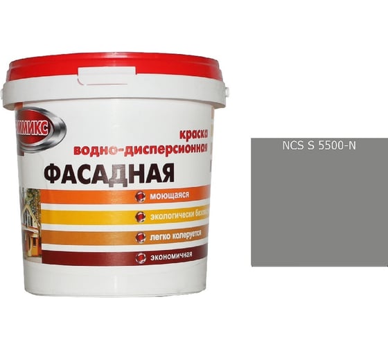 Изображение товара Краска ВД для наружных работ Эммикс моющаяся, 5500 N (ведро 9 л/12,6 кг) 4690417132096