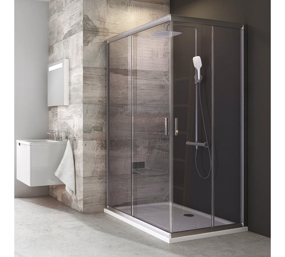 Изображение товара Душевое заграждение Ravak BLRV2K-90 профиль сатин, прозрачное стекло 1XV70U00Z1