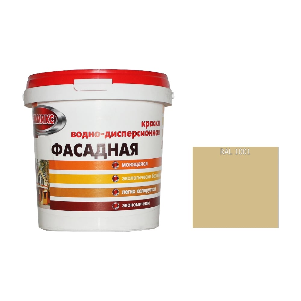 Изображение товара Краска ВД для наружных работ Эммикс моющаяся, RAL 1001 (ведро 4,5 л/7,2 кг) 4690417131129