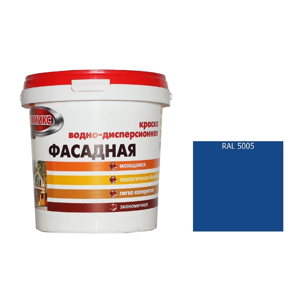 Изображение товара Краска ВД для наружных работ Эммикс моющаяся RAL 5005 9л