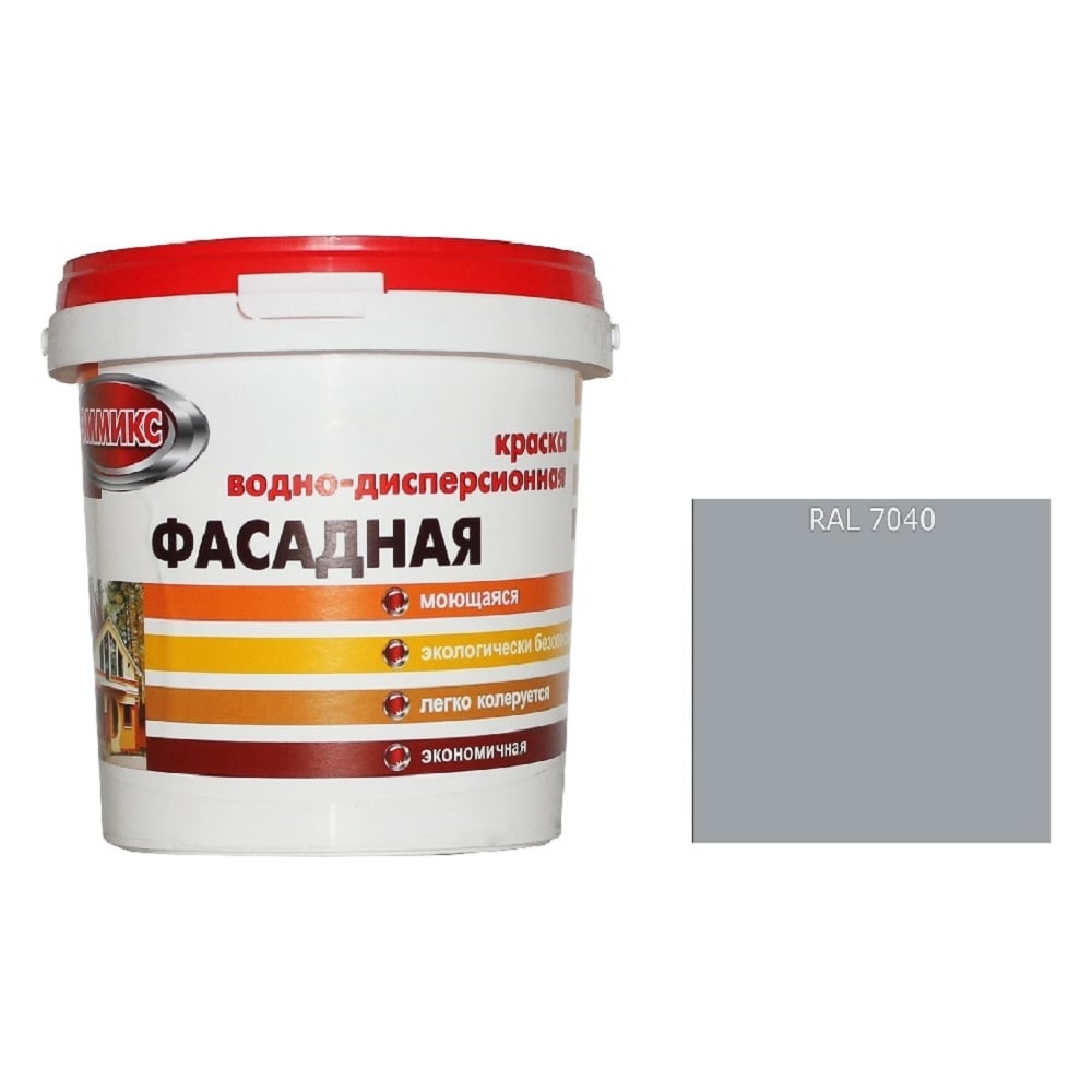 Изображение товара Краска ВД для наружных работ Эммикс моющаяся, RAL 7040 (ведро 4,5 л/7,2 кг) 4690417131785