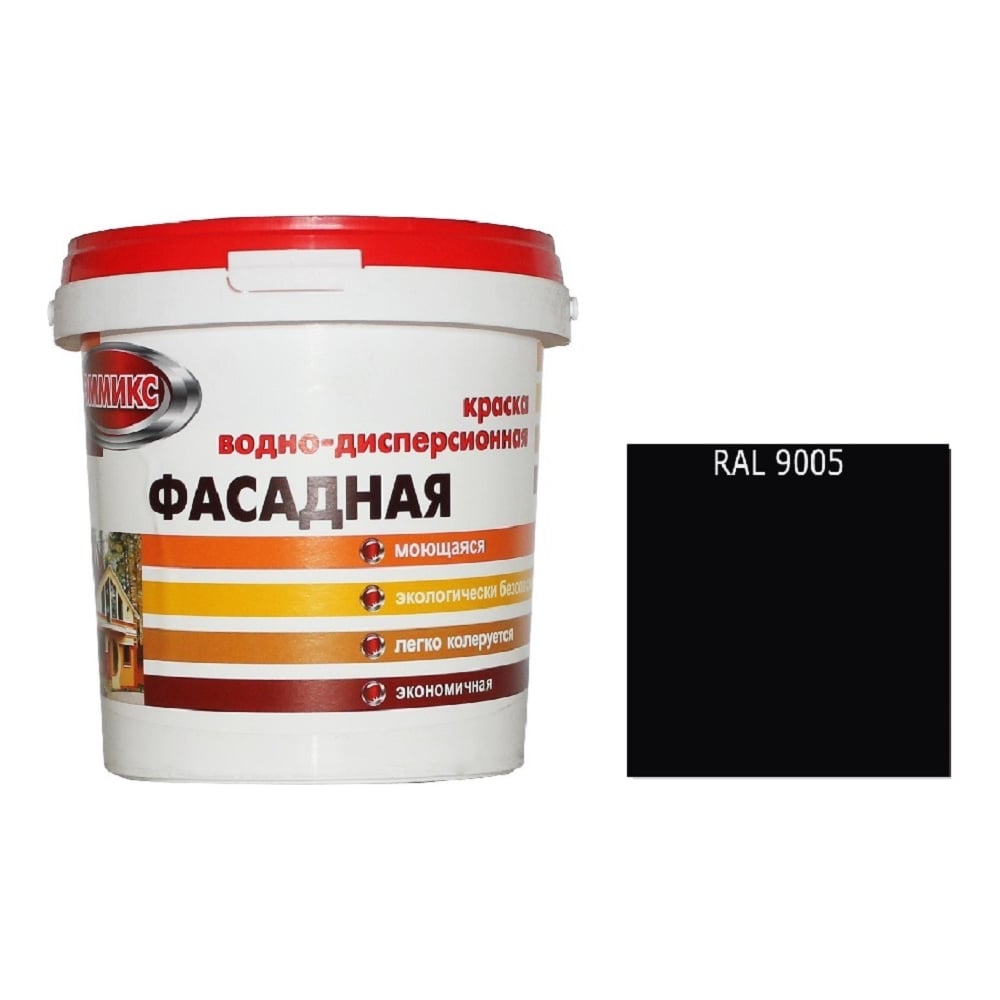 Изображение товара Краска ВД для наружных работ Эммикс RAL 9005 4,5 л водно-дисперсионная