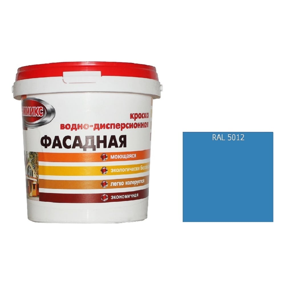 Изображение товара Краска ВД для наружных работ Эммикс RAL 5012 голубая 9л моющаяся