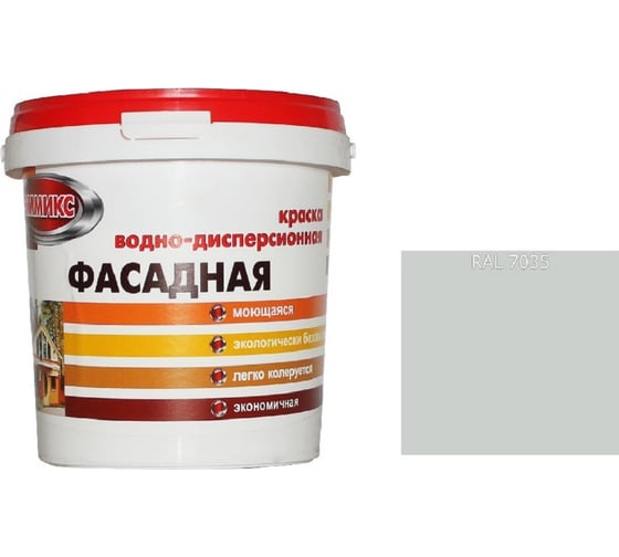 Изображение товара Краска ВД для наружных работ Эммикс моющаяся, RAL 7035 (ведро 9 л/14,4 кг) 4690417131747