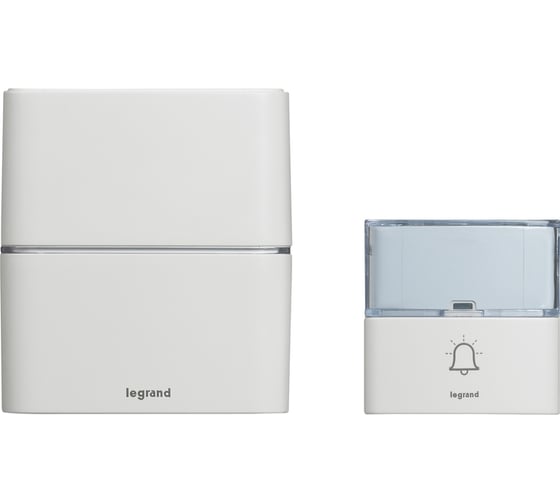 Изображение товара Комплект беспроводного звонка Legrand Премиум 30 рингтонов, дальность 200 м, цвет белый 094270