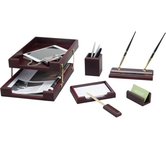 Изображение товара Настольный набор BESTAR Apollon из дерева, 6 предметов, цвет красное дерево 236353