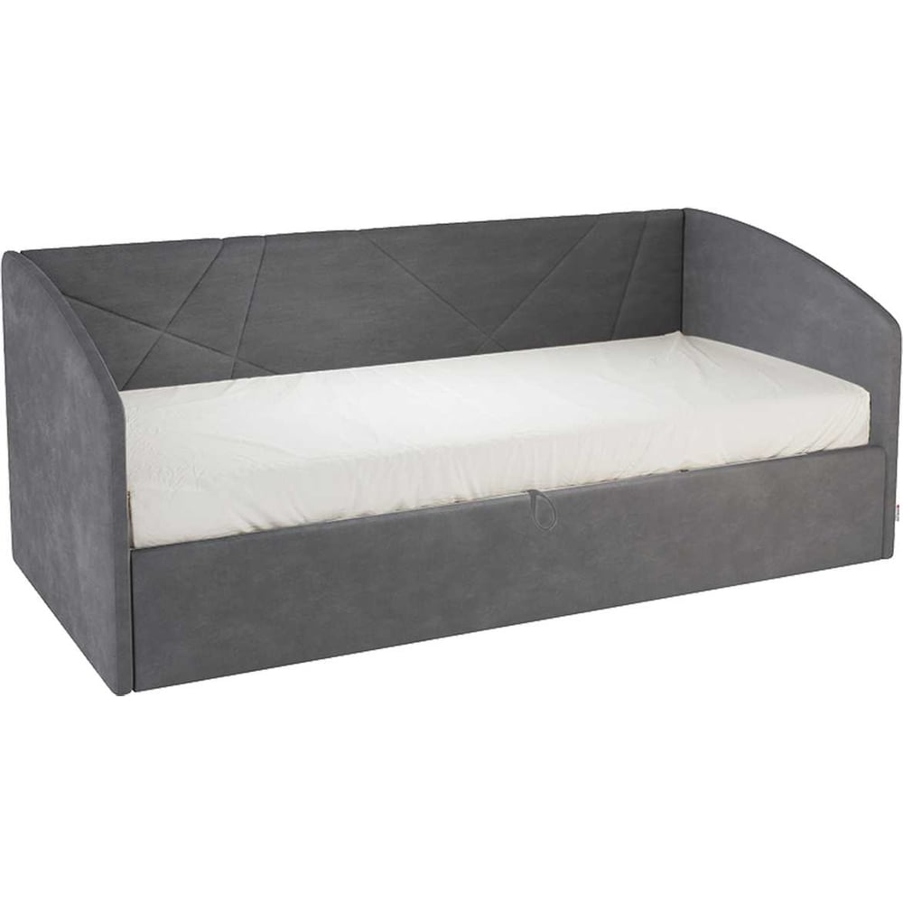 Изображение товара Кровать с подъемным механизмом Бест Софа 90x200 см графит велюр стильная