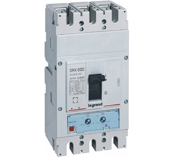 Изображение товара Автоматический выключатель Legrand DRX630 термомагнитный 630A 3П 36кА настраиваемый 667653