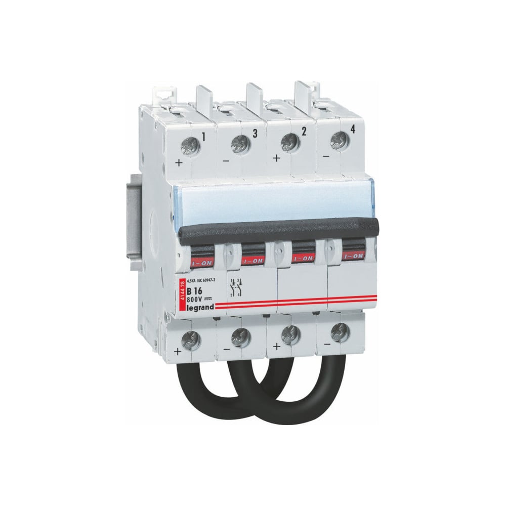Изображение товара Автоматический выключатель Legrand 800В 16А 2 полюса на DIN-рейку