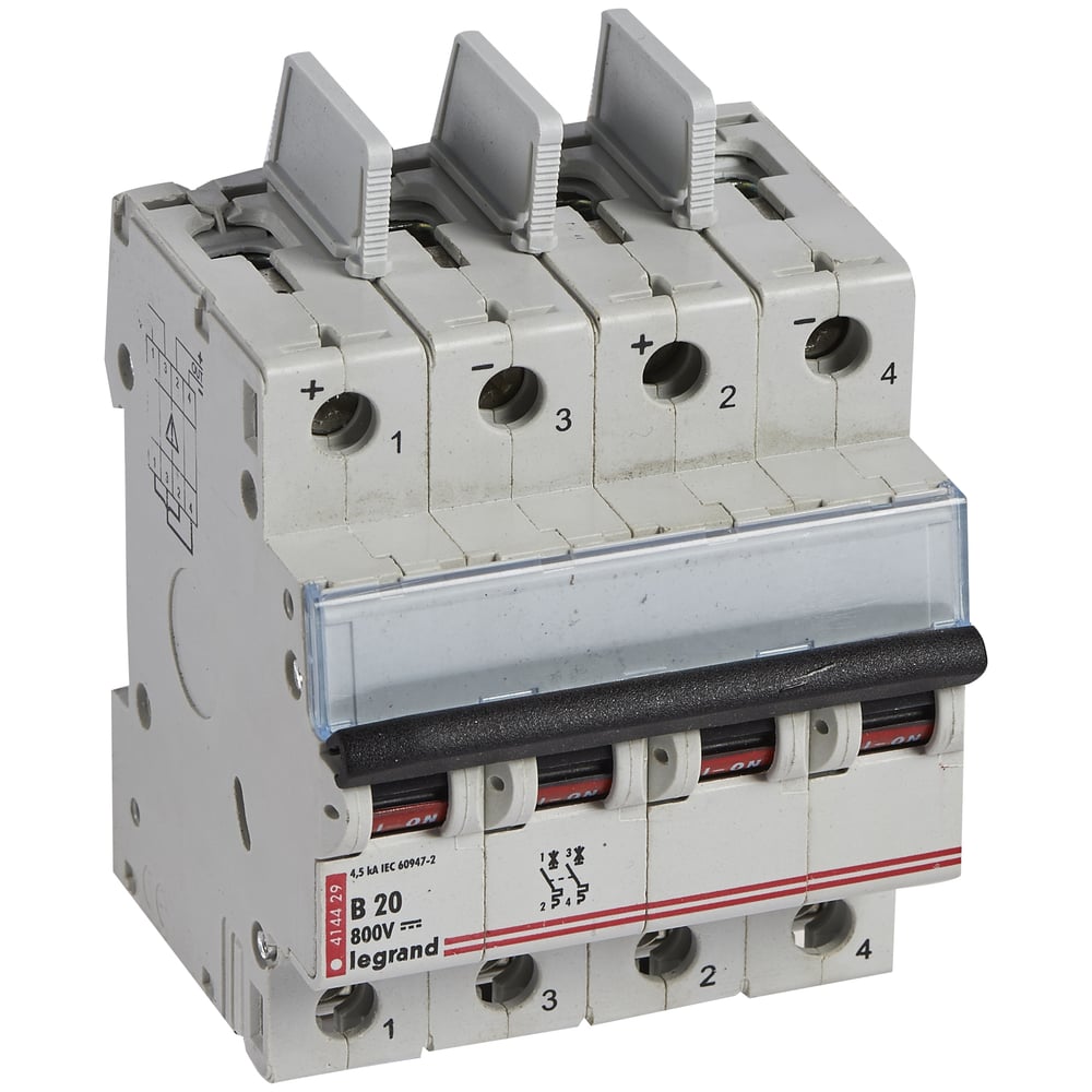 Изображение товара Автоматический выключатель Legrand 800 В 20 А 2 полюса 4 модуля модель 414429