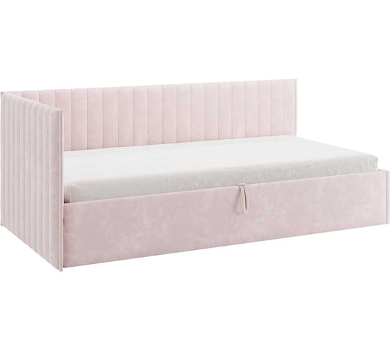 Изображение товара Кровать с подъемным механизмом Твикс Тахта 90x200 см, нежно-розовый, велюр 170631.2172