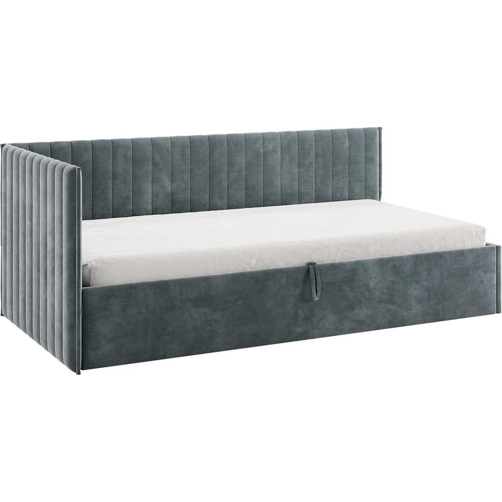 Изображение товара Кровать с подъемным механизмом Твикс Тахта 90x200 см графит велюр