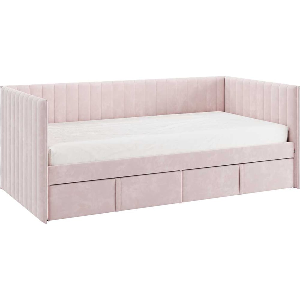 Изображение товара Кровать с ящиками Твикс Софа 90x200 см нежно-розовый велюр