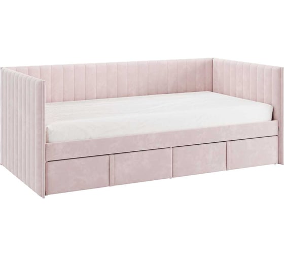 Изображение товара Кровать с ящиками Твикс Софа 90x200 см, нежно-розовый, велюр 171562.2172