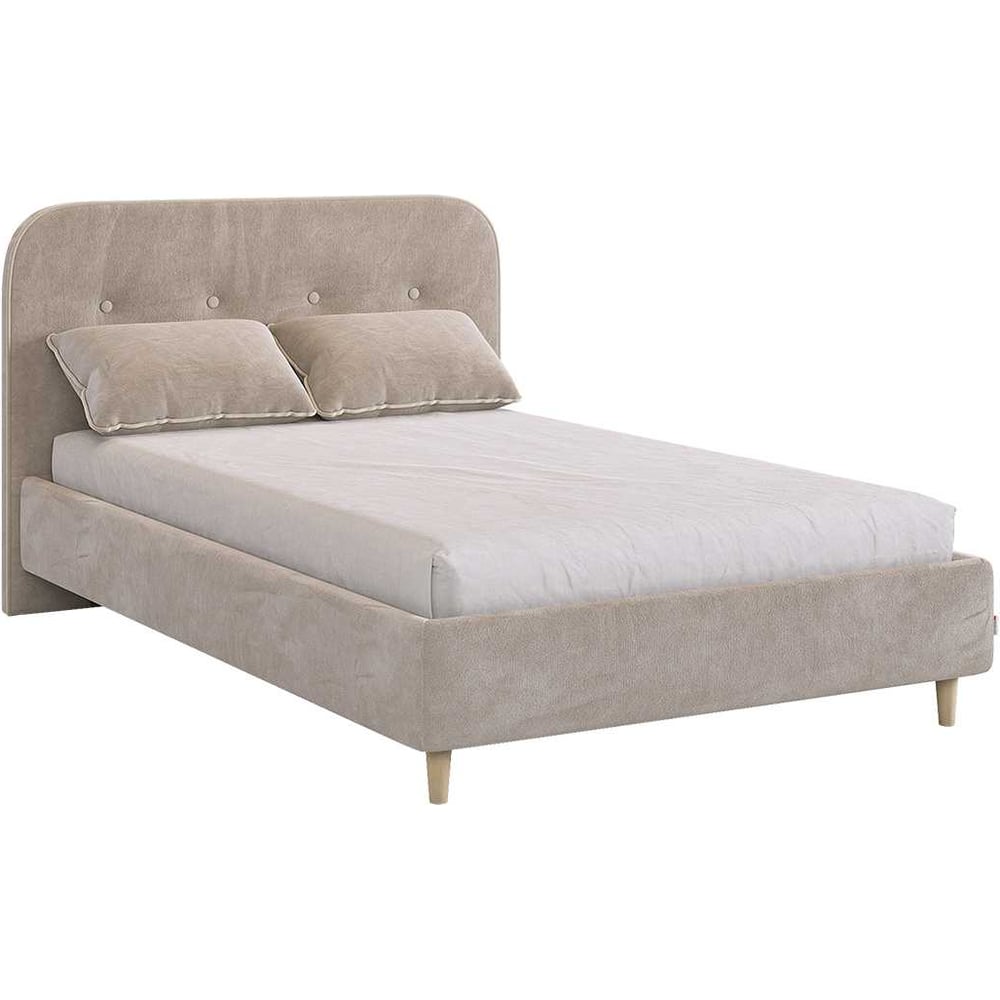 Изображение товара Кровать с основанием Лео 120x200 см велюр капучино современный стиль