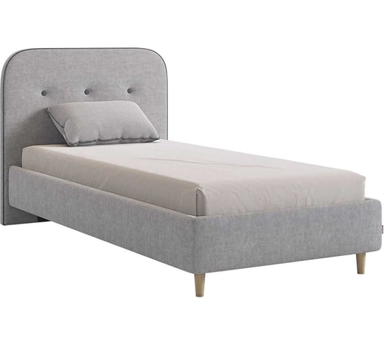 Изображение товара Кровать с основанием Лео 90x200 см, галька, велюр/графит, велюр KM0.9-19.2350