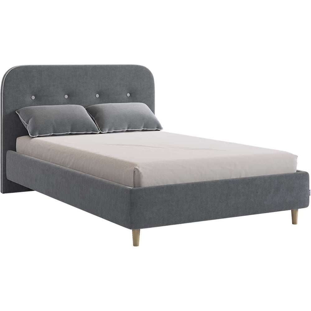 Изображение товара Кровать Лео 120x200 см графит велюр современная дизайн