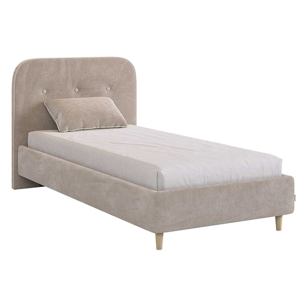 Изображение товара Кровать Лео 90x200 см, латте, велюр/капучино