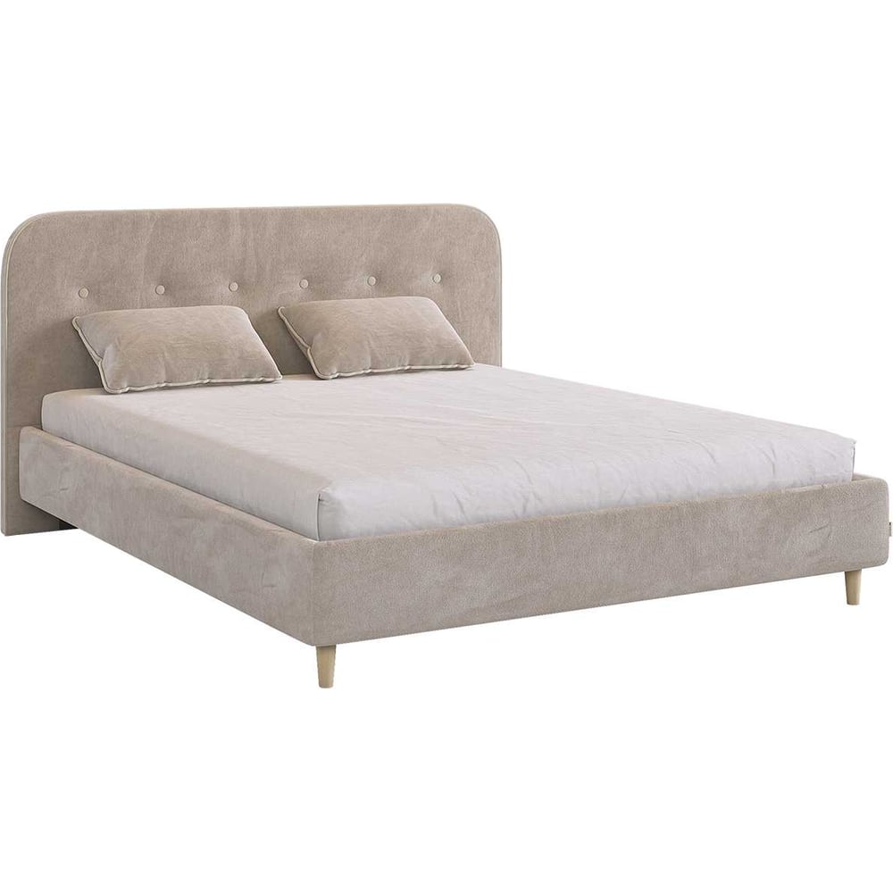 Изображение товара Кровать с основанием Лео 160x200 см латте велюр современная мебель