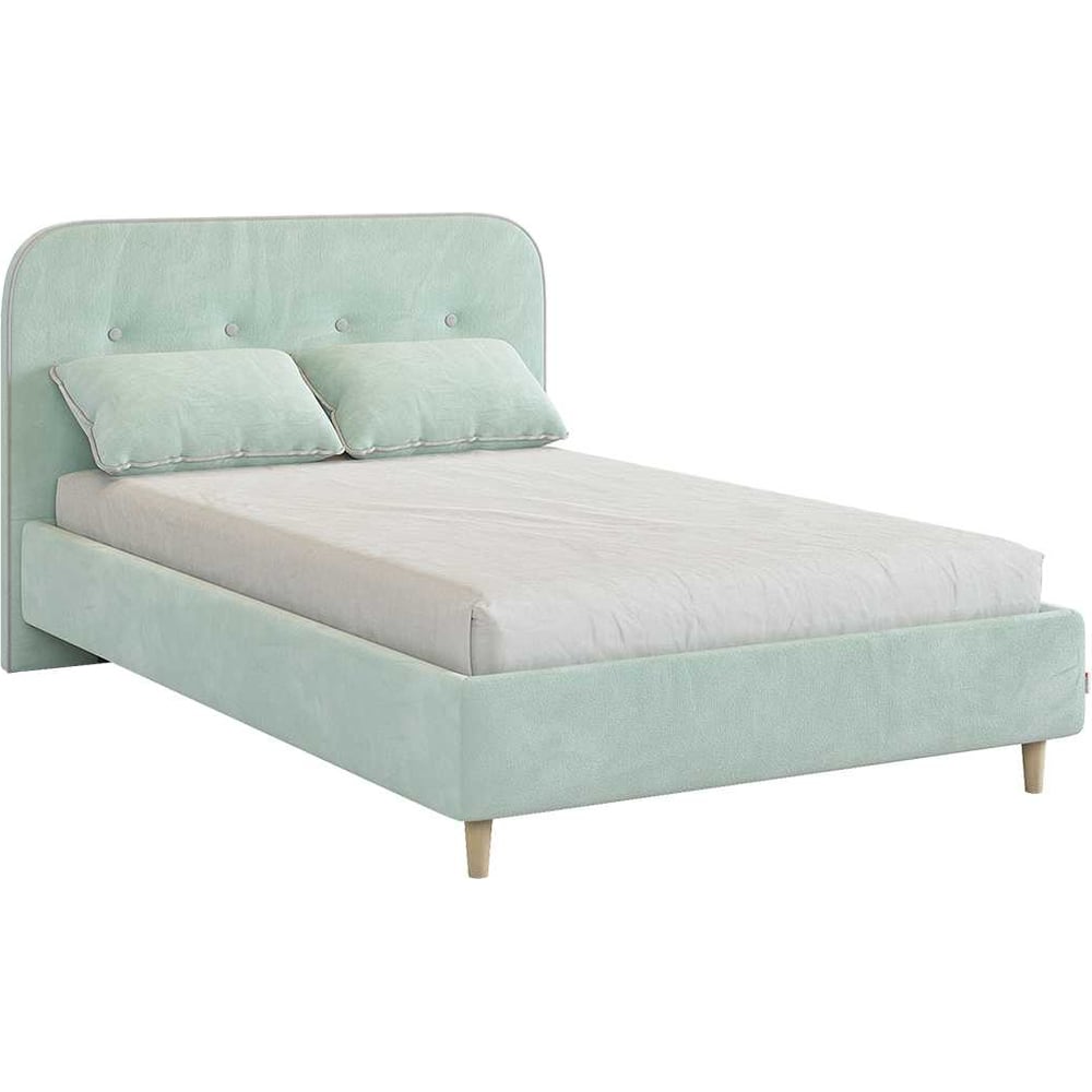 Изображение товара Кровать с основанием Лео 120x200 см, мята, велюр