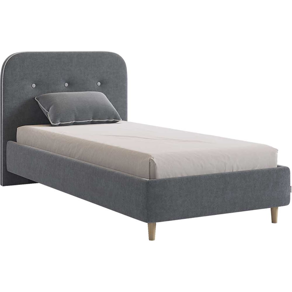 Изображение товара Кровать с основанием Лео 90x200 см графит велюр