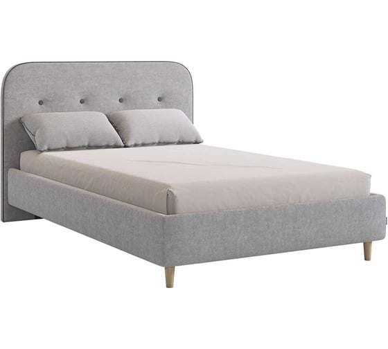 Изображение товара Кровать с основанием Лео 120x200 см, галька, велюр/графит, велюр KM1.2-19.2350