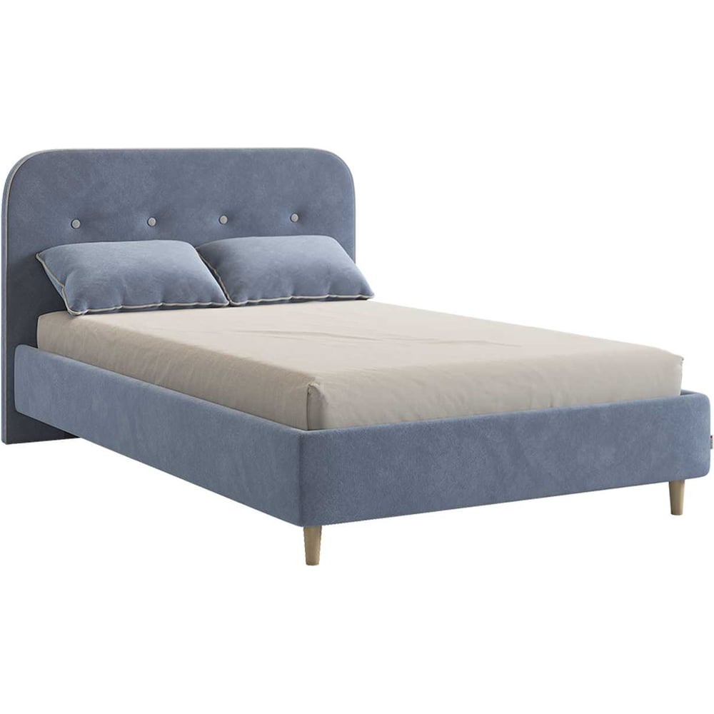 Изображение товара Кровать Лео 120x200 см из велюра и ЛДСП, стильный дизайн, современная мебель