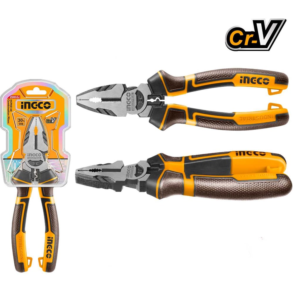 Изображение товара Комбинированные плоскогубцы INGCO 200мм INDUSTRIAL HHCP28200 профессиональный инструмент Изображение товара Комбинированные плоскогубцы INGCO 200мм INDUSTRIAL HHCP28200 профессиональный инструмент