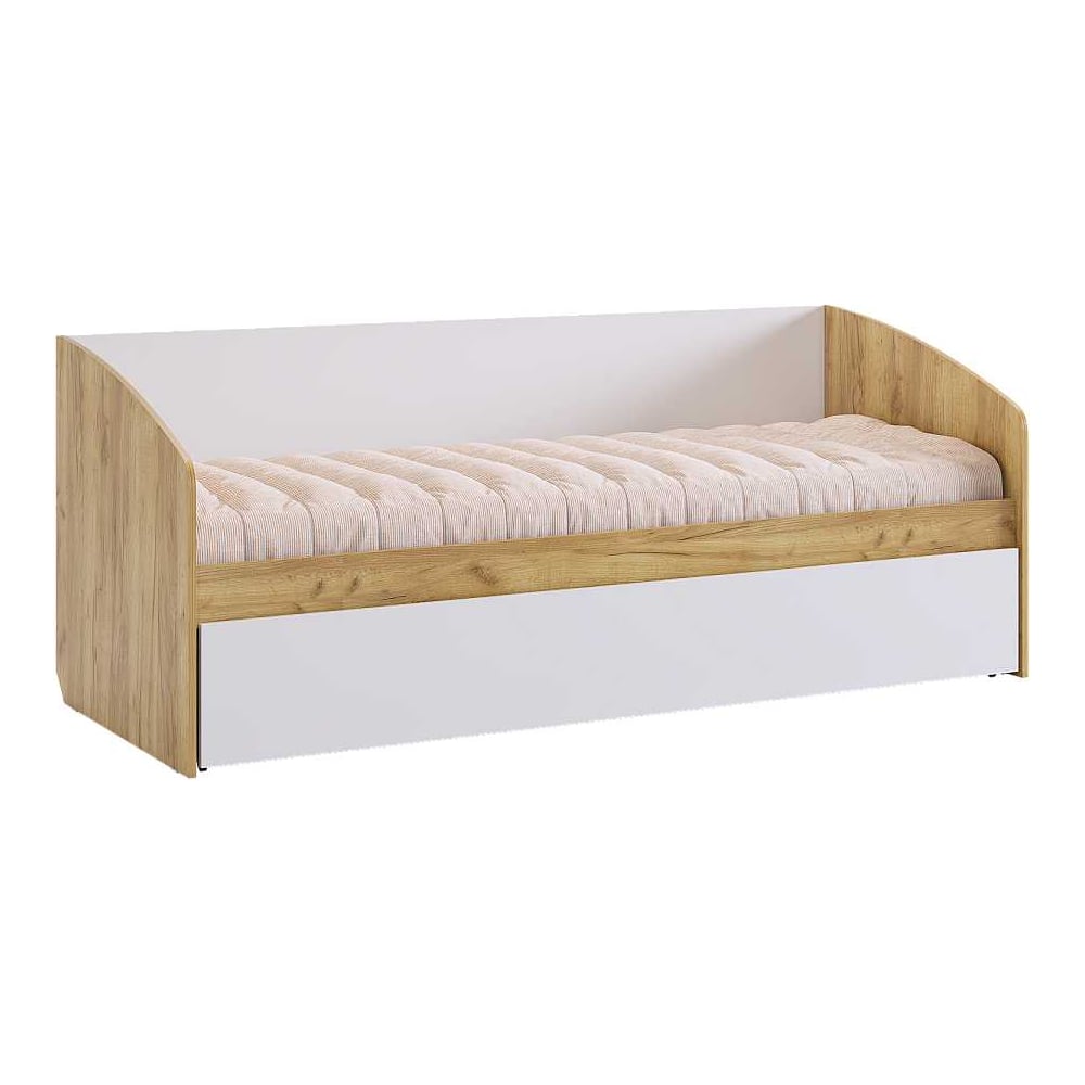 Изображение товара Кровать Форсаж из дуба крафт золотой и белой 80x200 см современный дизайн