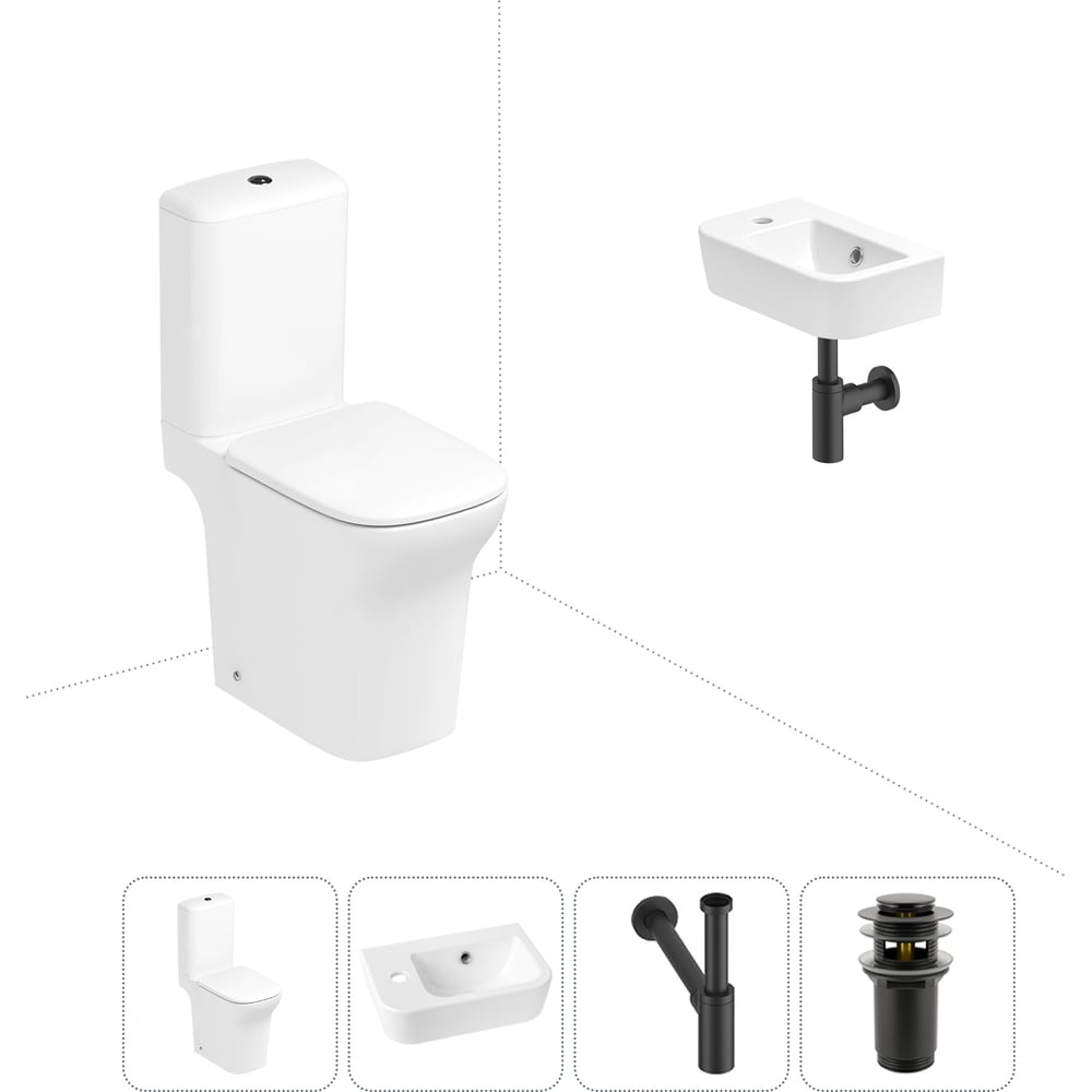 Изображение товара Безободковый напольный унитаз Lavinia Boho Bristol Rimless с аксессуарами